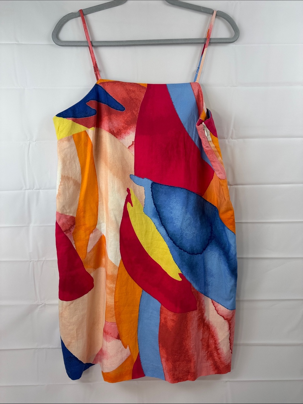 Banana Republic Linen Blend Brushstroke Multi Strappy Dress L Tall‎ NWT